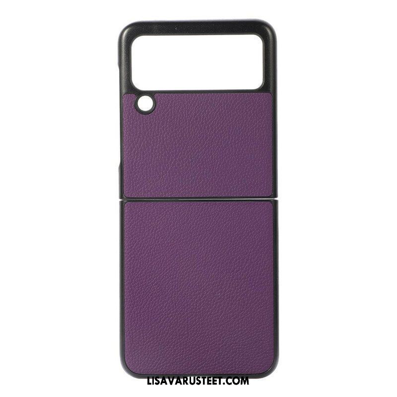 Case Samsung Galaxy Z Flip 3 5G Kotelot Flip Aitoa Litsi-nahkaa