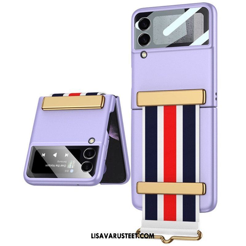 Case Samsung Galaxy Z Flip 3 5G Kotelot Flip Karkaistu Lasi Ja Gkk-hihna