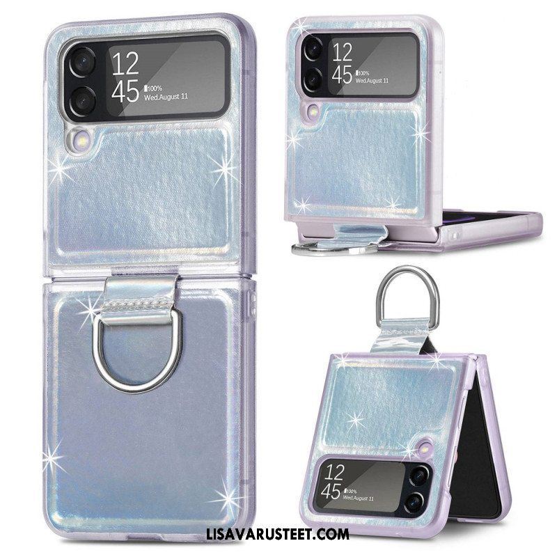 Case Samsung Galaxy Z Flip 4 Kotelot Flip Sähköiset Värit Ja Rengas