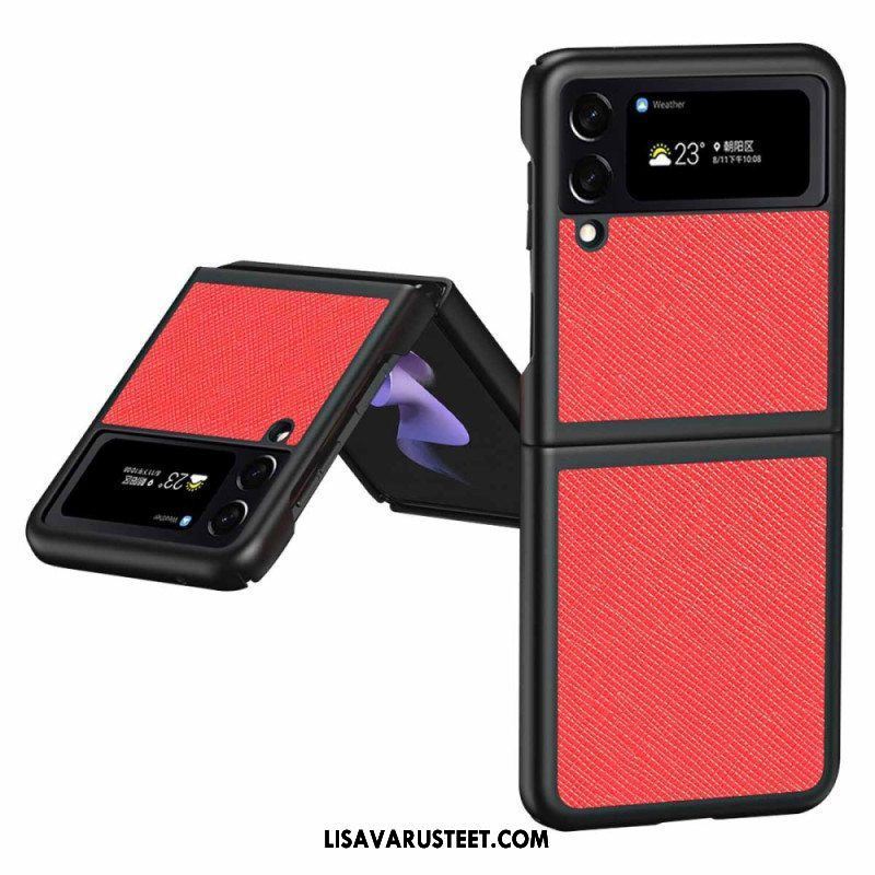 Case Samsung Galaxy Z Flip 4 Kotelot Flip Teksturoitu Nahkatyyli