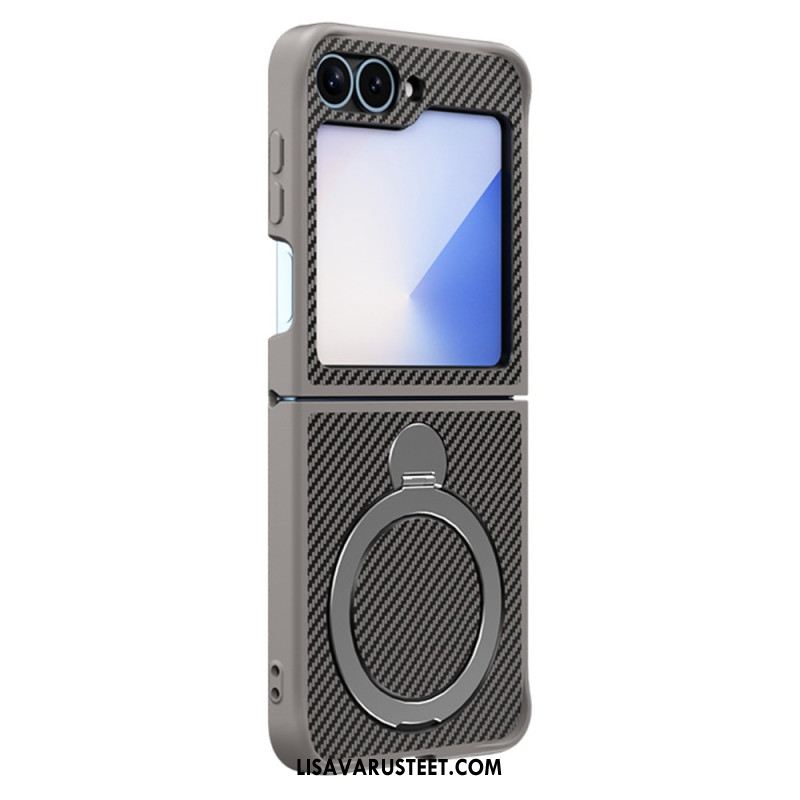 Case Samsung Galaxy Z Flip 7 Fe Puhelinkuoret Hiilikuitumuotoilu Magneettijalustalla