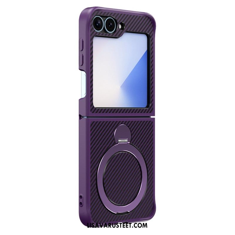 Case Samsung Galaxy Z Flip 7 Fe Puhelinkuoret Hiilikuitumuotoilu Magneettijalustalla