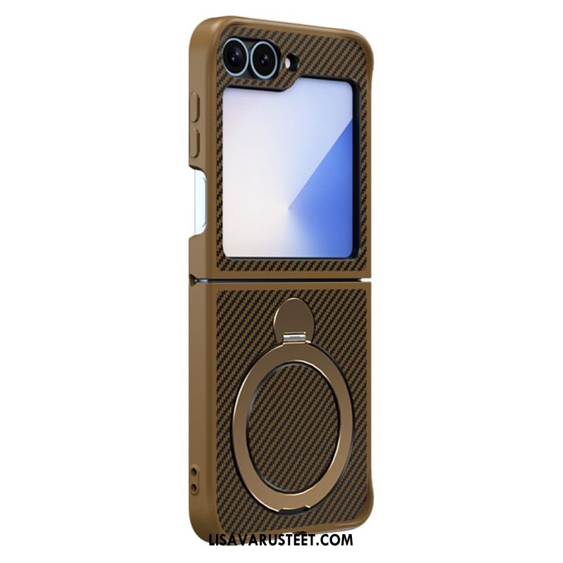 Case Samsung Galaxy Z Flip 7 Fe Puhelinkuoret Hiilikuitumuotoilu Magneettijalustalla