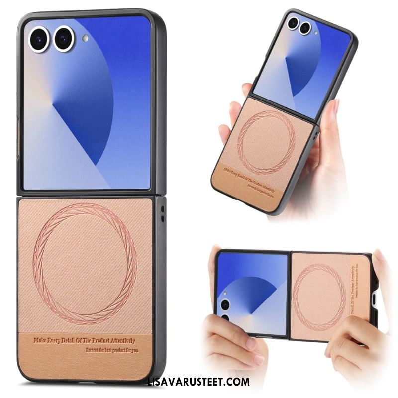 Case Samsung Galaxy Z Flip 7 Puhelinkuoret Magsafe-yhteensopiva Farkkuteksturoitu Nahka