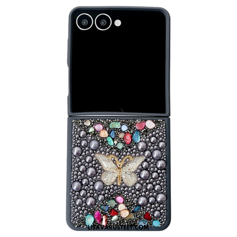 Case Samsung Galaxy Z Flip 7 Puhelinkuoret Strassilla Koristeltu Perhoskoriste