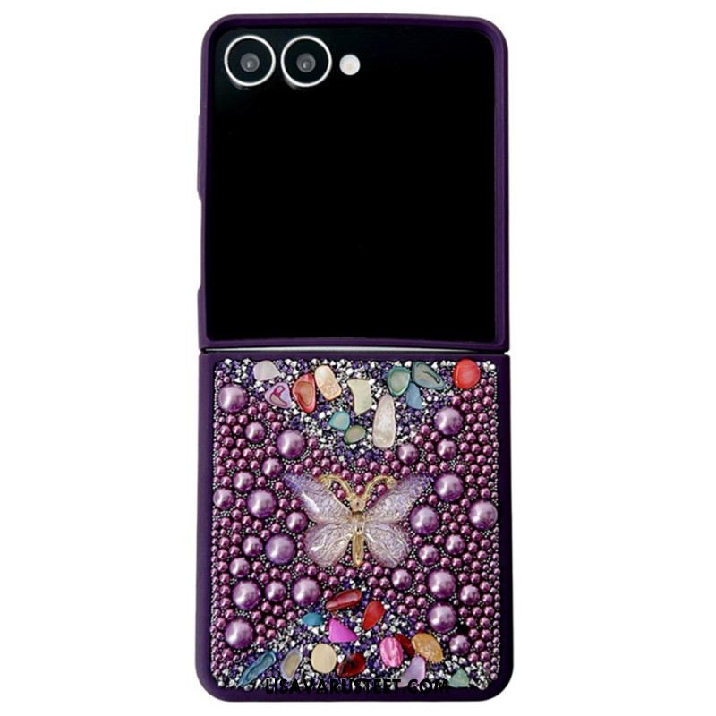 Case Samsung Galaxy Z Flip 7 Puhelinkuoret Strassilla Koristeltu Perhoskoriste