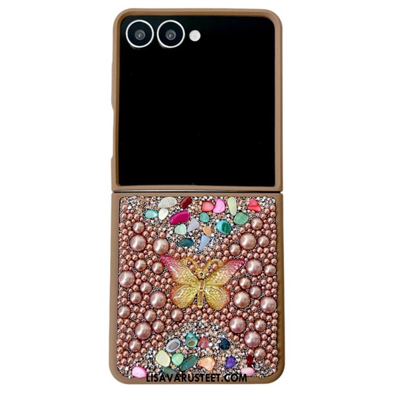 Case Samsung Galaxy Z Flip 7 Puhelinkuoret Strassilla Koristeltu Perhoskoriste