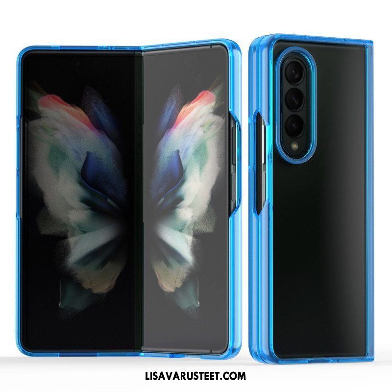 Case Samsung Galaxy Z Fold 3 5G Läpinäkyvät Värilliset Reunat