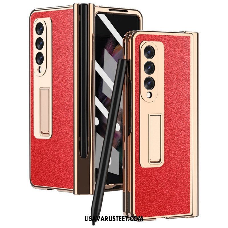 Case Samsung Galaxy Z Fold 3 5G Monitoiminen Litsi-nahka