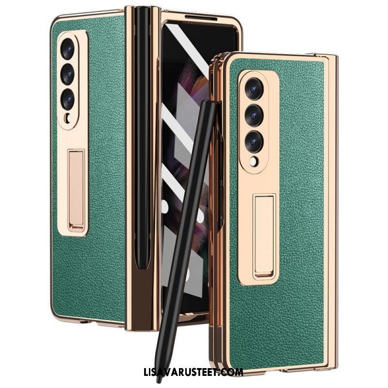 Case Samsung Galaxy Z Fold 3 5G Monitoiminen Litsi-nahka