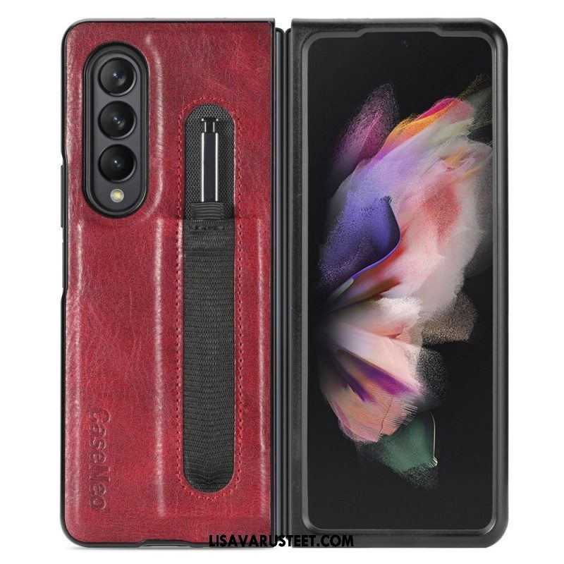 Case Samsung Galaxy Z Fold 3 5G Style Nahkainen Kynäteline Caseneo