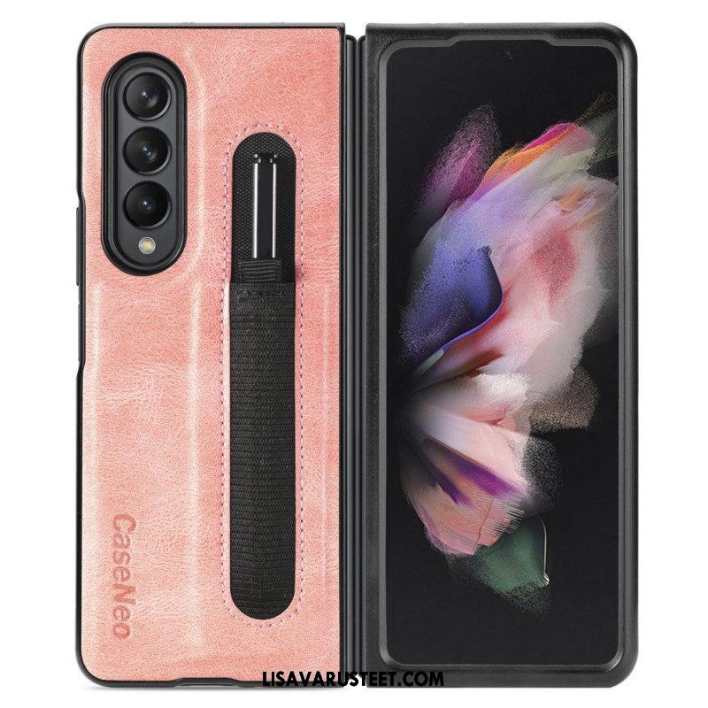 Case Samsung Galaxy Z Fold 3 5G Style Nahkainen Kynäteline Caseneo