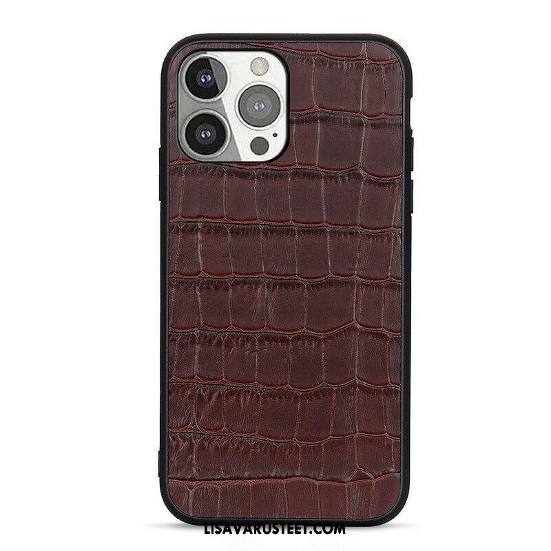 Case iPhone 13 Pro Aito Crocodile Texture -nahka