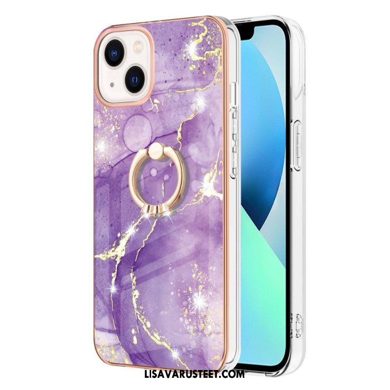 Case iPhone 15 Plus Marmori-tyyli Tukirenkaalla