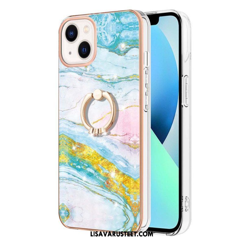 Case iPhone 15 Plus Marmori-tyyli Tukirenkaalla