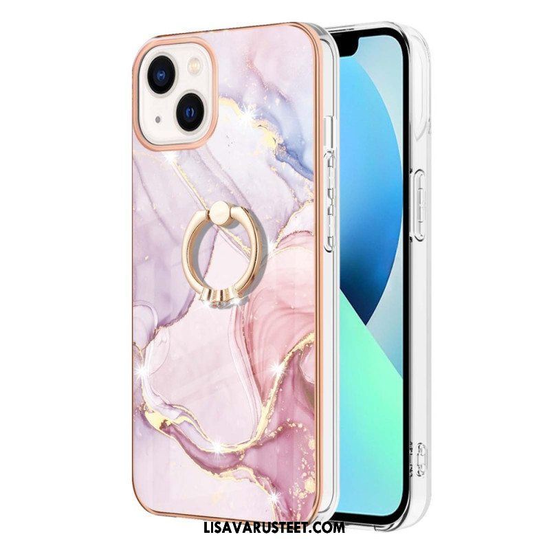 Case iPhone 15 Plus Marmori-tyyli Tukirenkaalla