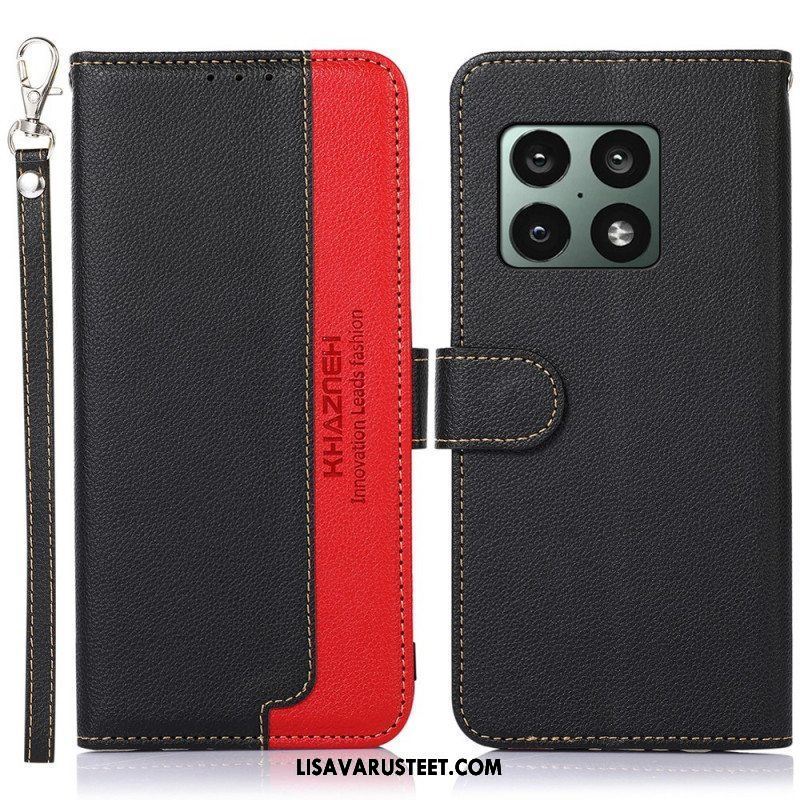 Flip Case OnePlus 10 Pro 5G Litsi Style Rfid Khazneh