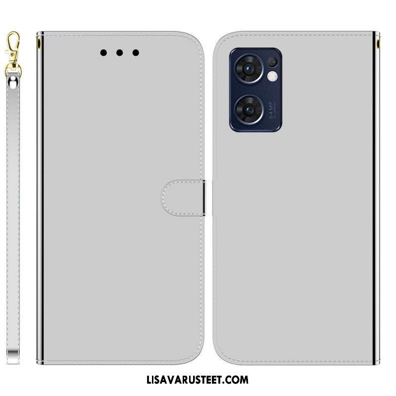 Flip Case Oppo Find X5 Lite Keinonahkainen Peilin Kansi