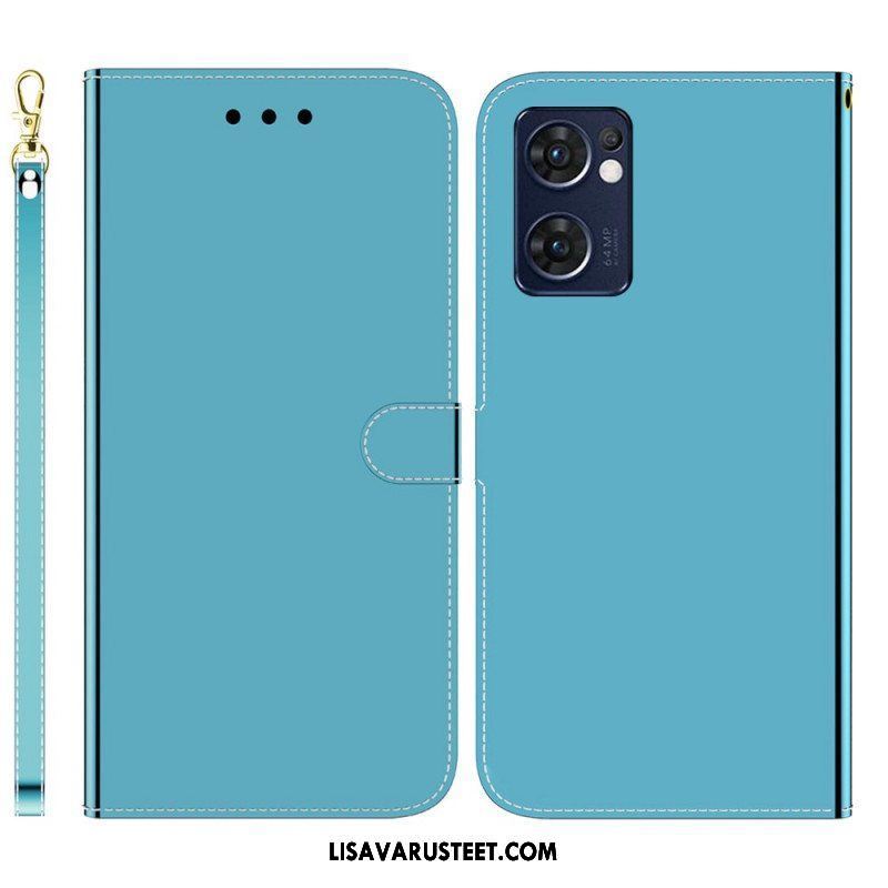 Flip Case Oppo Find X5 Lite Keinonahkainen Peilin Kansi