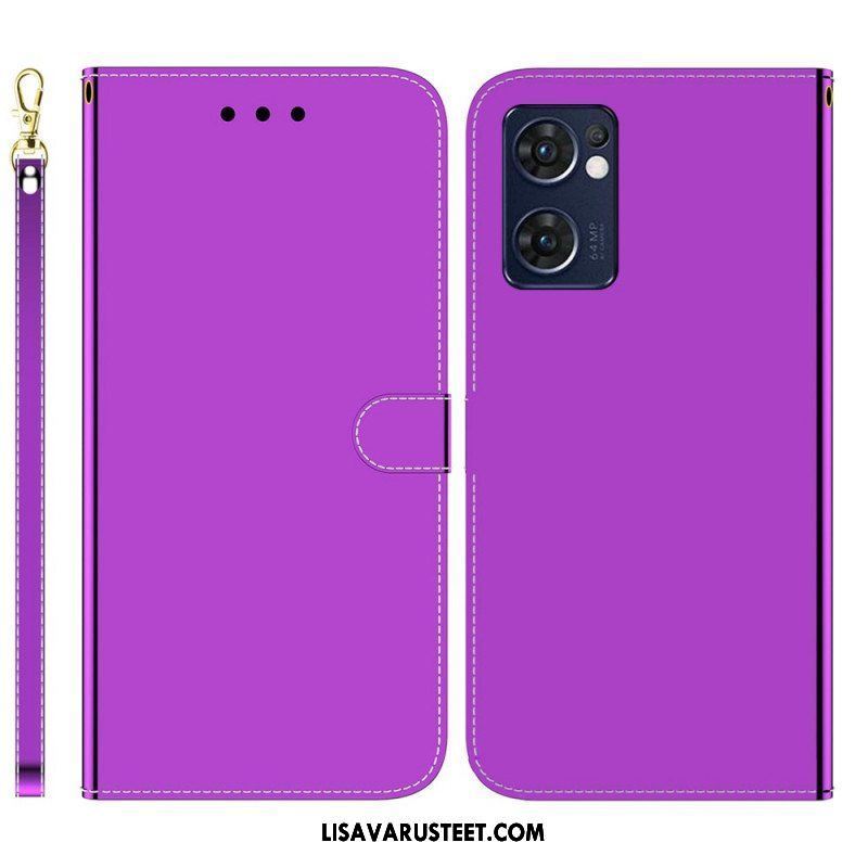 Flip Case Oppo Find X5 Lite Keinonahkainen Peilin Kansi