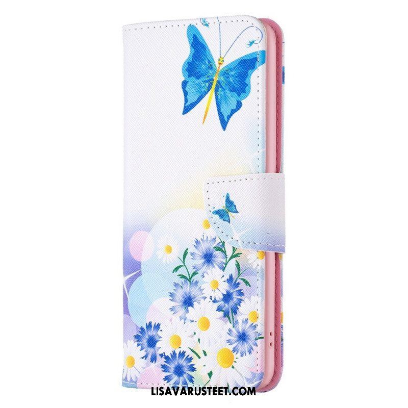 Flip Case Oppo Find X5 Pro Akvarelliperhosia