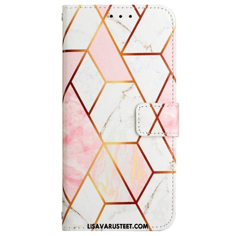 Flip Case Oppo Reno 8 Pro Suojaketju Kuori Strip Marble