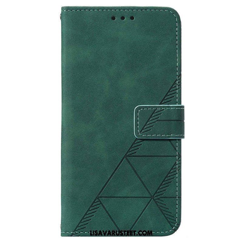 Flip Case Samsung Galaxy A14 / A14 5G Kolmiot Kaulanauhalla