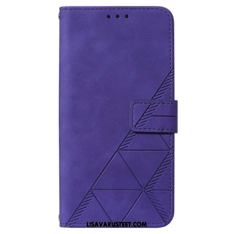 Flip Case Samsung Galaxy A14 / A14 5G Kolmiot Kaulanauhalla