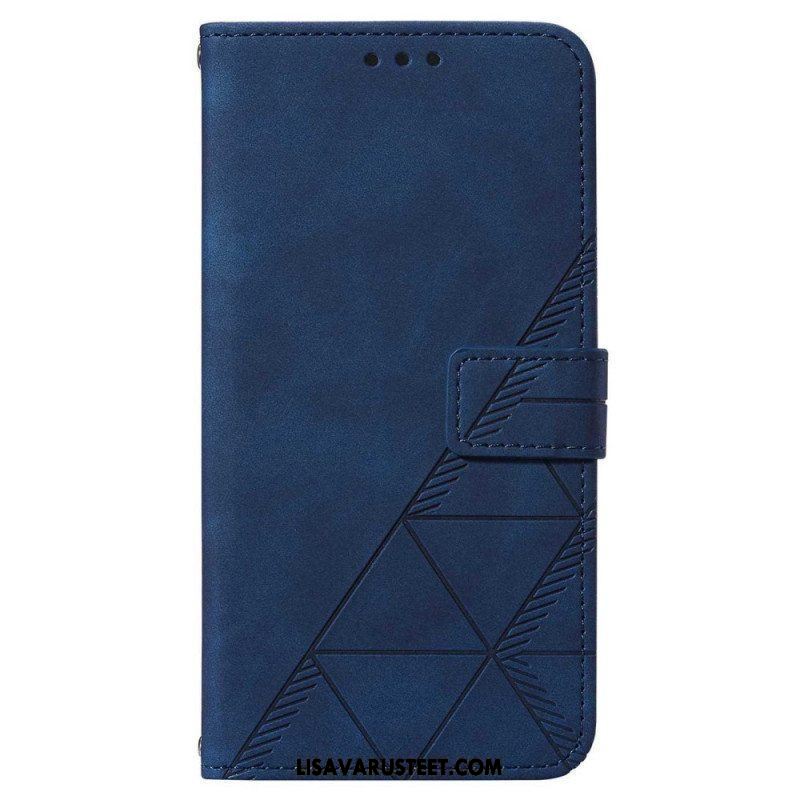 Flip Case Samsung Galaxy A14 / A14 5G Kolmiot Kaulanauhalla