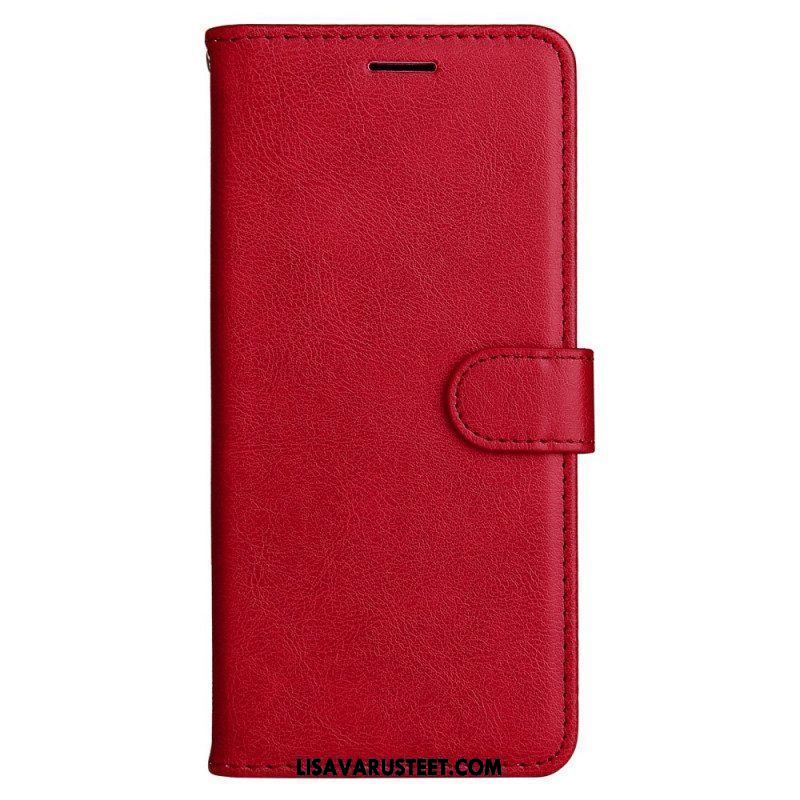 Flip Case Samsung Galaxy A53 5G Suojaketju Kuori Strappy Plain Leather Style