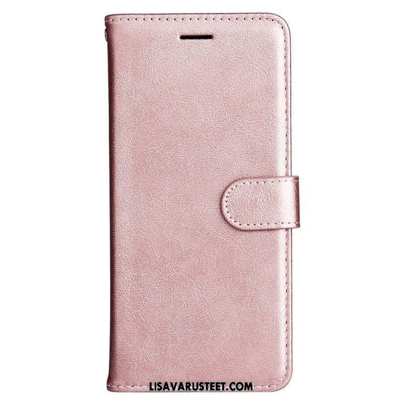 Flip Case Samsung Galaxy A53 5G Suojaketju Kuori Strappy Plain Leather Style