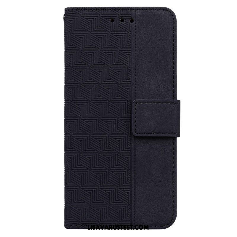 Flip Case Samsung Galaxy A54 5G Huomaamattomat Kuviot Ja Hihna