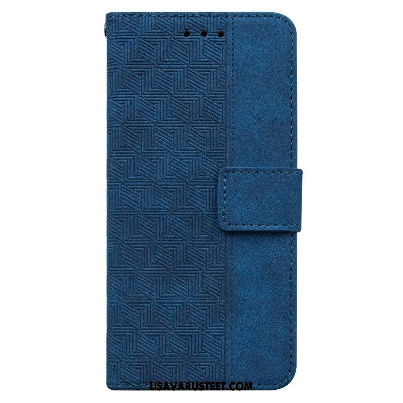 Flip Case Samsung Galaxy A54 5G Huomaamattomat Kuviot Ja Hihna