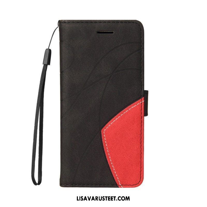 Flip Case Samsung Galaxy M12 / A12 Kaksisävyinen Signature Faux Leather