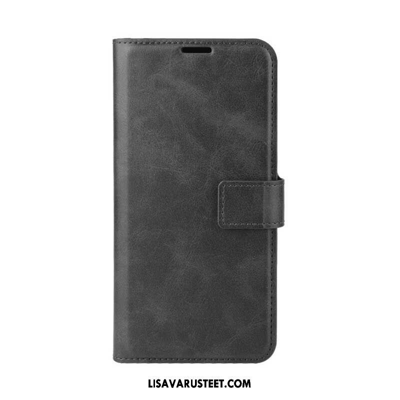 Flip Case Samsung Galaxy M12 / A12 Lasitettu Nahkaefekti