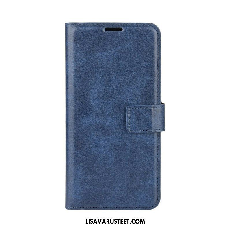 Flip Case Samsung Galaxy M12 / A12 Lasitettu Nahkaefekti