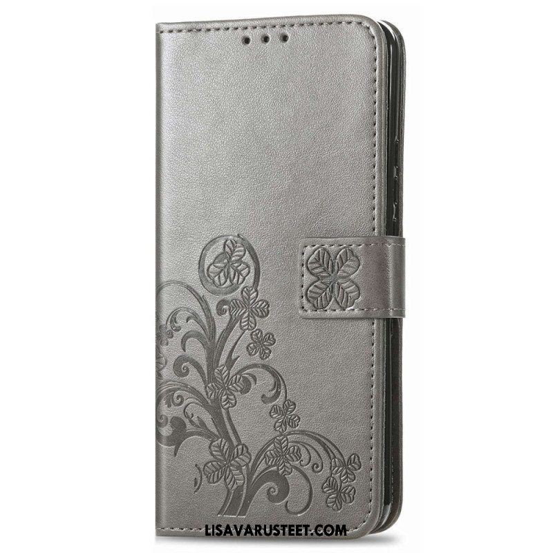 Flip Case Samsung Galaxy M13 Kukkainen Hihnalla