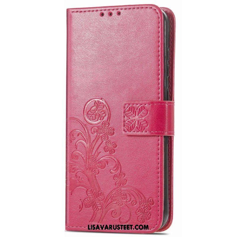 Flip Case Samsung Galaxy M13 Kukkainen Hihnalla