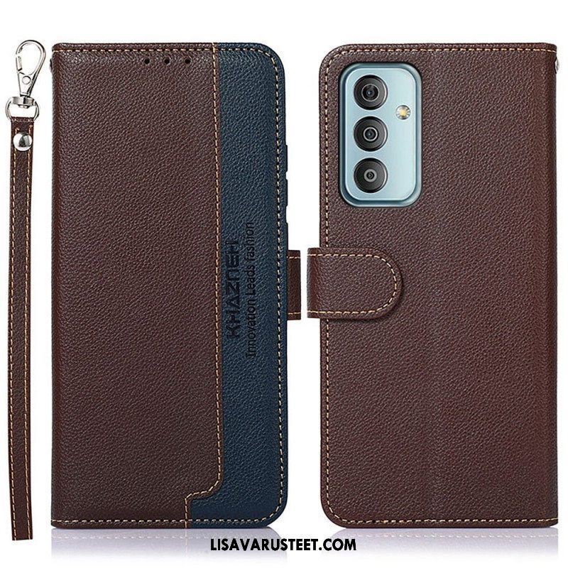 Flip Case Samsung Galaxy M23 5G Litsi Style Rfid Khazneh