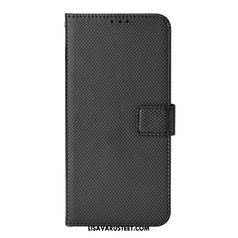 Flip Case Samsung Galaxy M23 5G Teksturoitu Kuvio Hihnalla