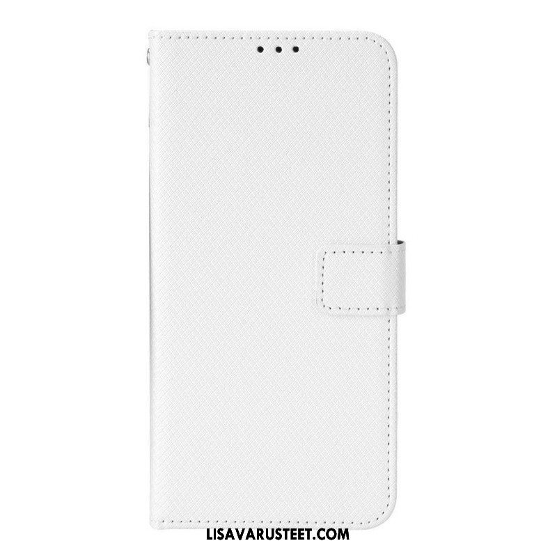 Flip Case Samsung Galaxy M23 5G Teksturoitu Kuvio Hihnalla