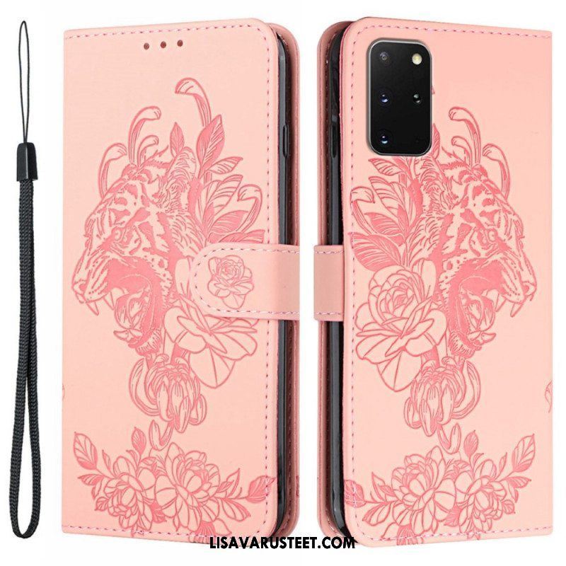 Flip Case Samsung Galaxy S20 Plus / S20 Plus 5G Suojaketju Kuori Barokki Ranneke Tiger