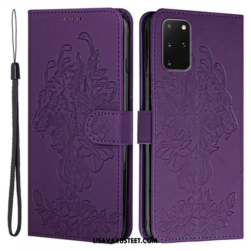 Flip Case Samsung Galaxy S20 Plus / S20 Plus 5G Suojaketju Kuori Barokki Ranneke Tiger