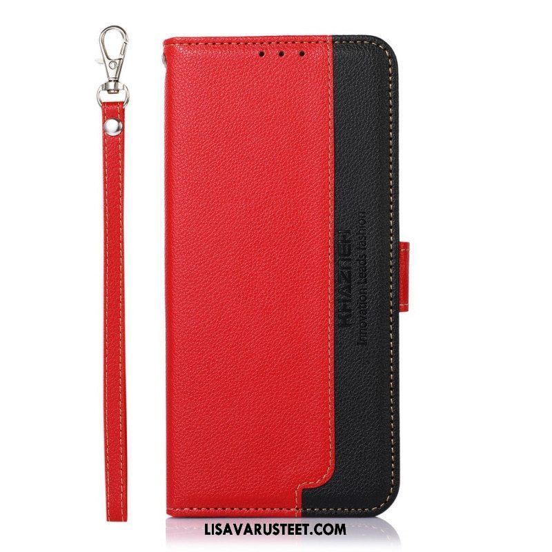 Flip Case Samsung Galaxy S22 Ultra 5G Litsi Style Rfid Khazneh