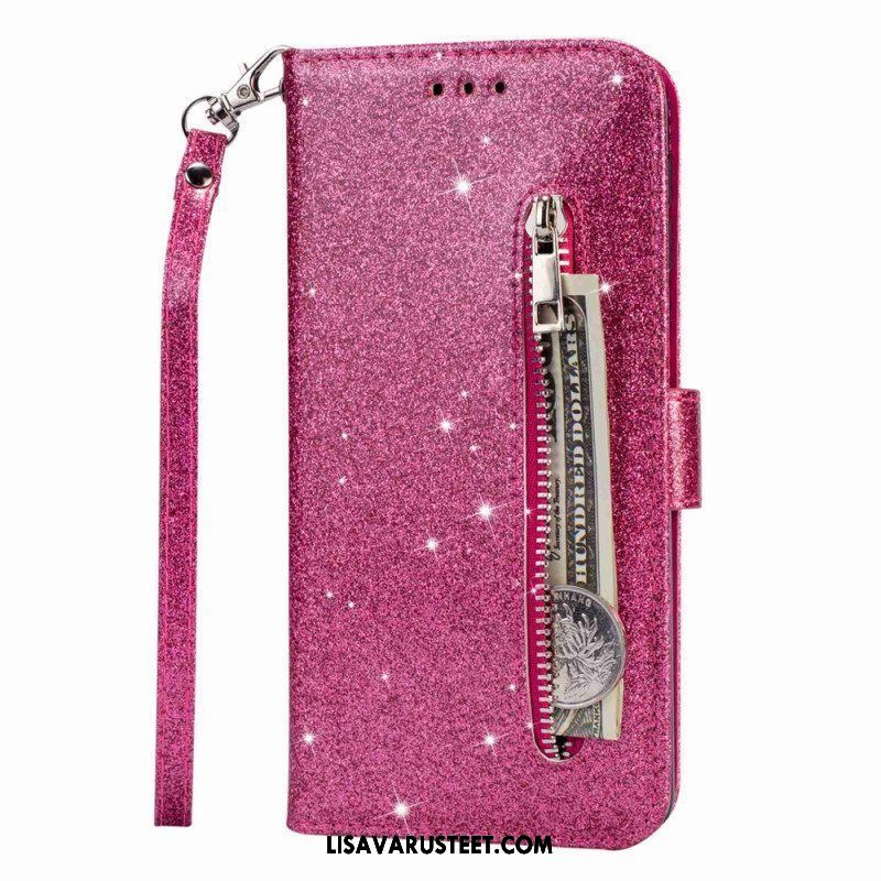 Flip Case Samsung Galaxy S23 5G Glitter Kolikkopussi