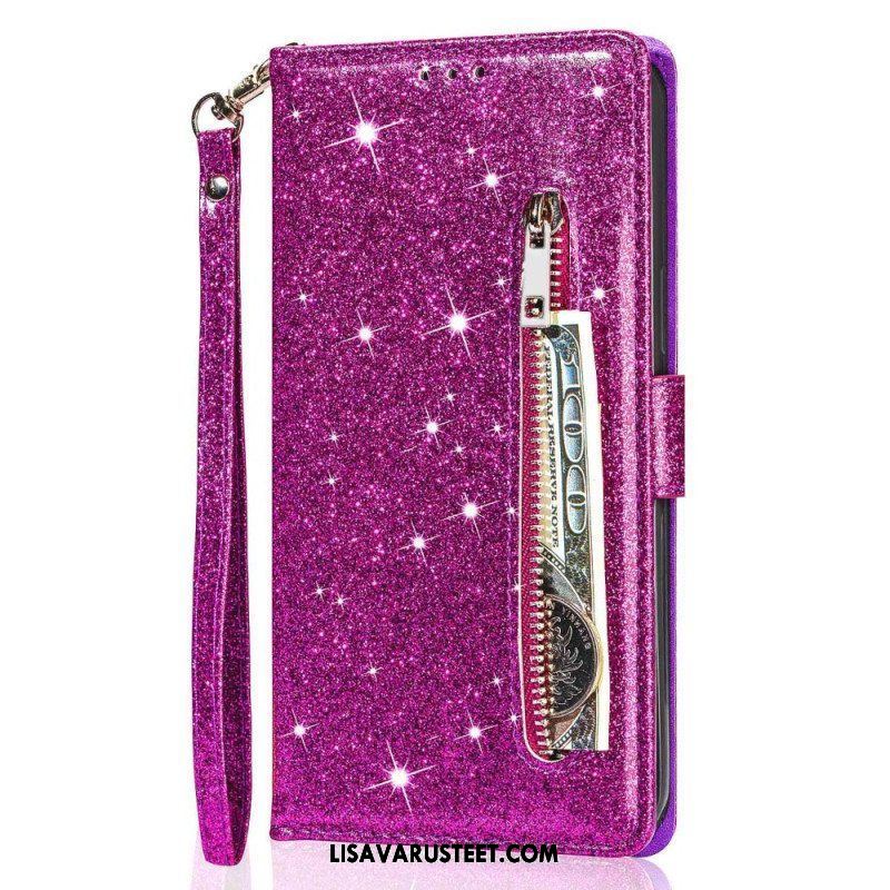 Flip Case Samsung Galaxy S23 5G Glitter Kolikkopussi