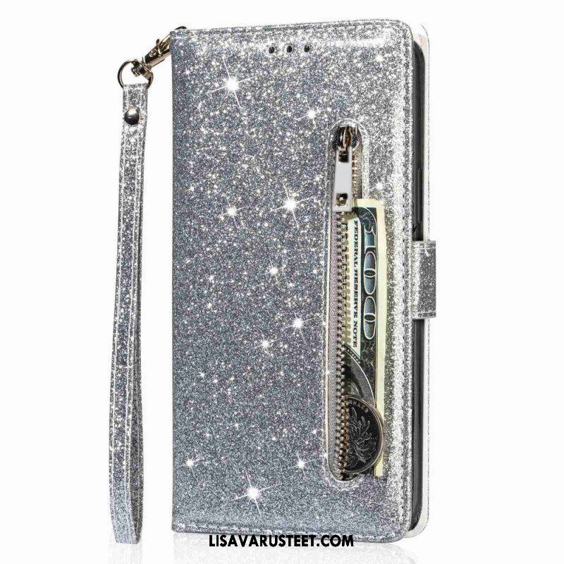 Flip Case Samsung Galaxy S23 5G Glitter Kolikkopussi