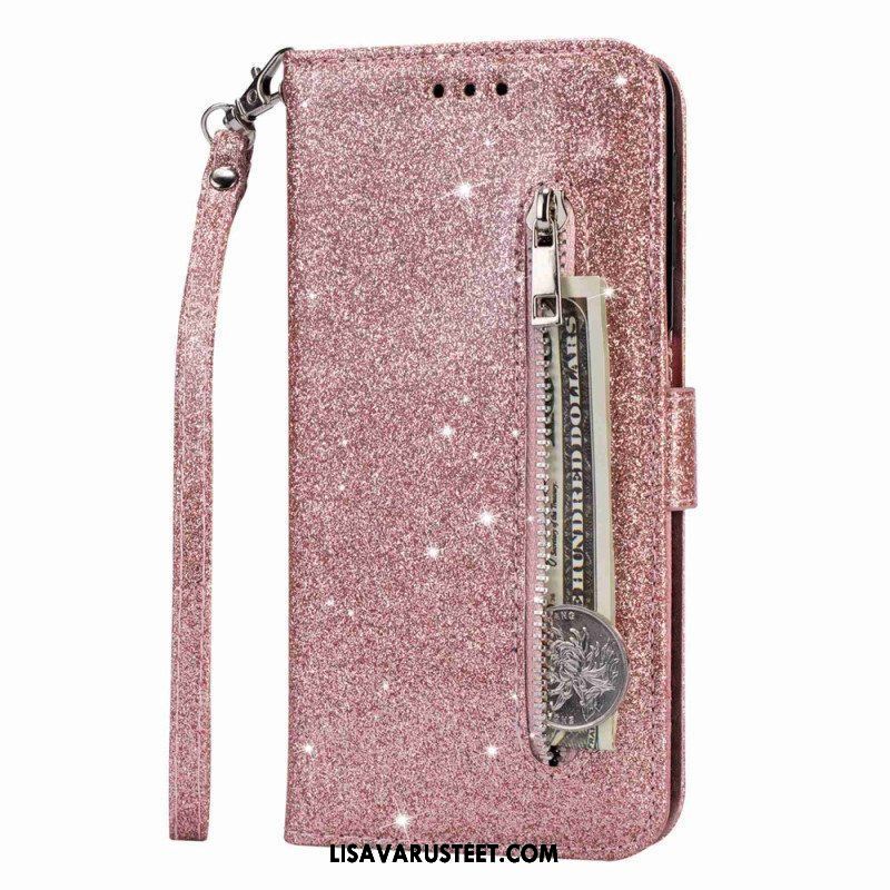 Flip Case Samsung Galaxy S23 5G Glitter Kolikkopussi