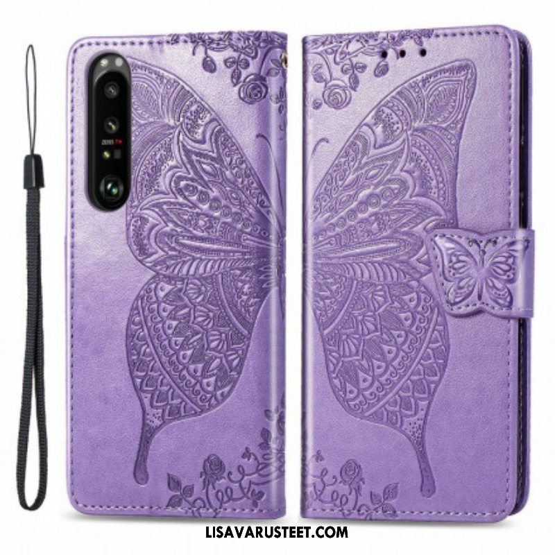 Flip Case Sony Xperia 1 III Puolikkaat Perhoset