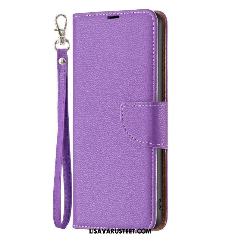 Flip Case Xiaomi 12T / 12T Pro Suojaketju Kuori Strappy Litchi Leather Style